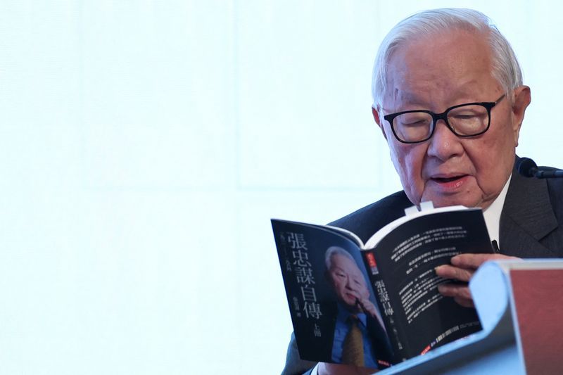 Morris Chang speaks at the book launch of his autobiography in Taipei Taiwan December 9 2024. REUTERSAnn Wang