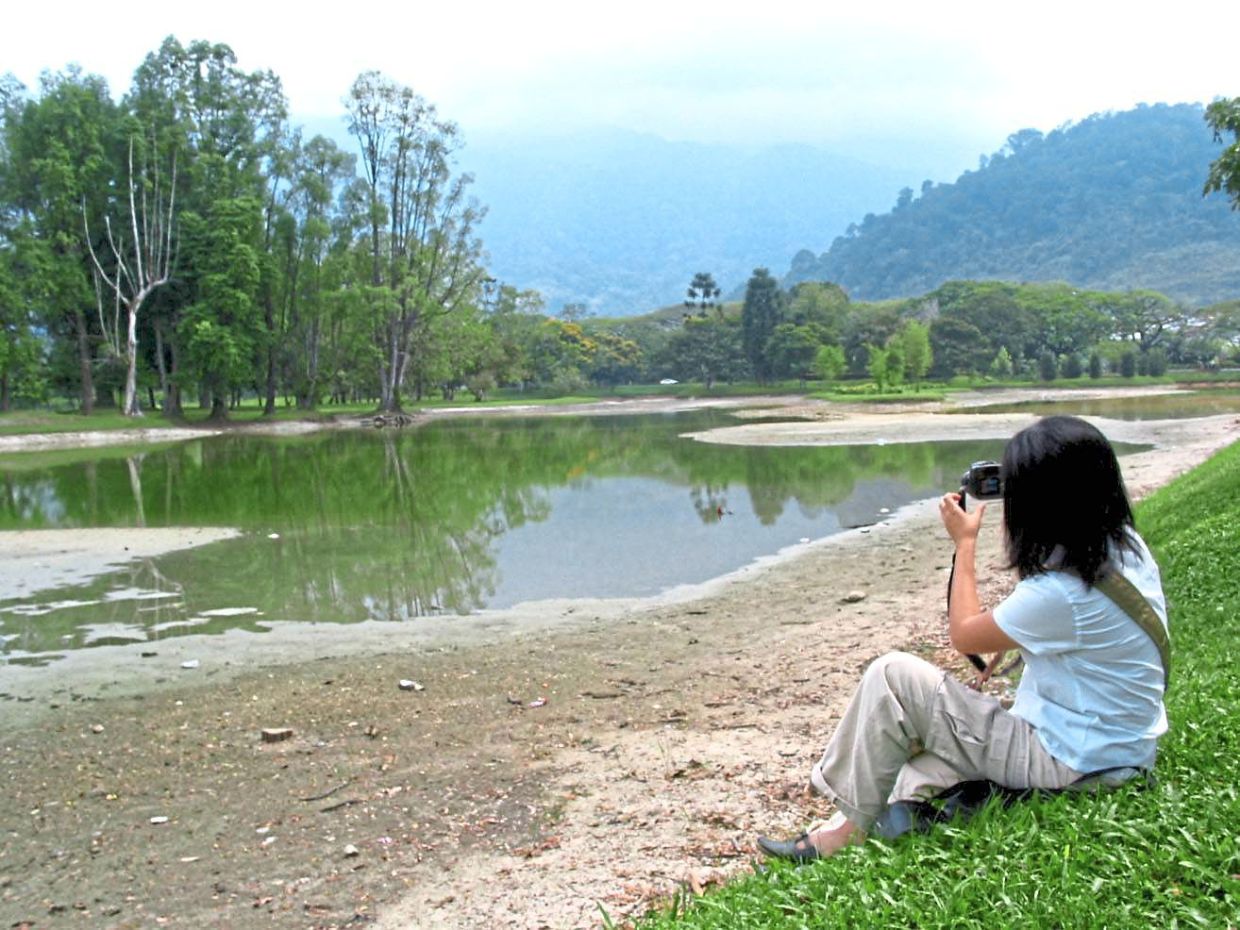 South lake in Taiping Lake Garden looking dry due to the hot weather.
