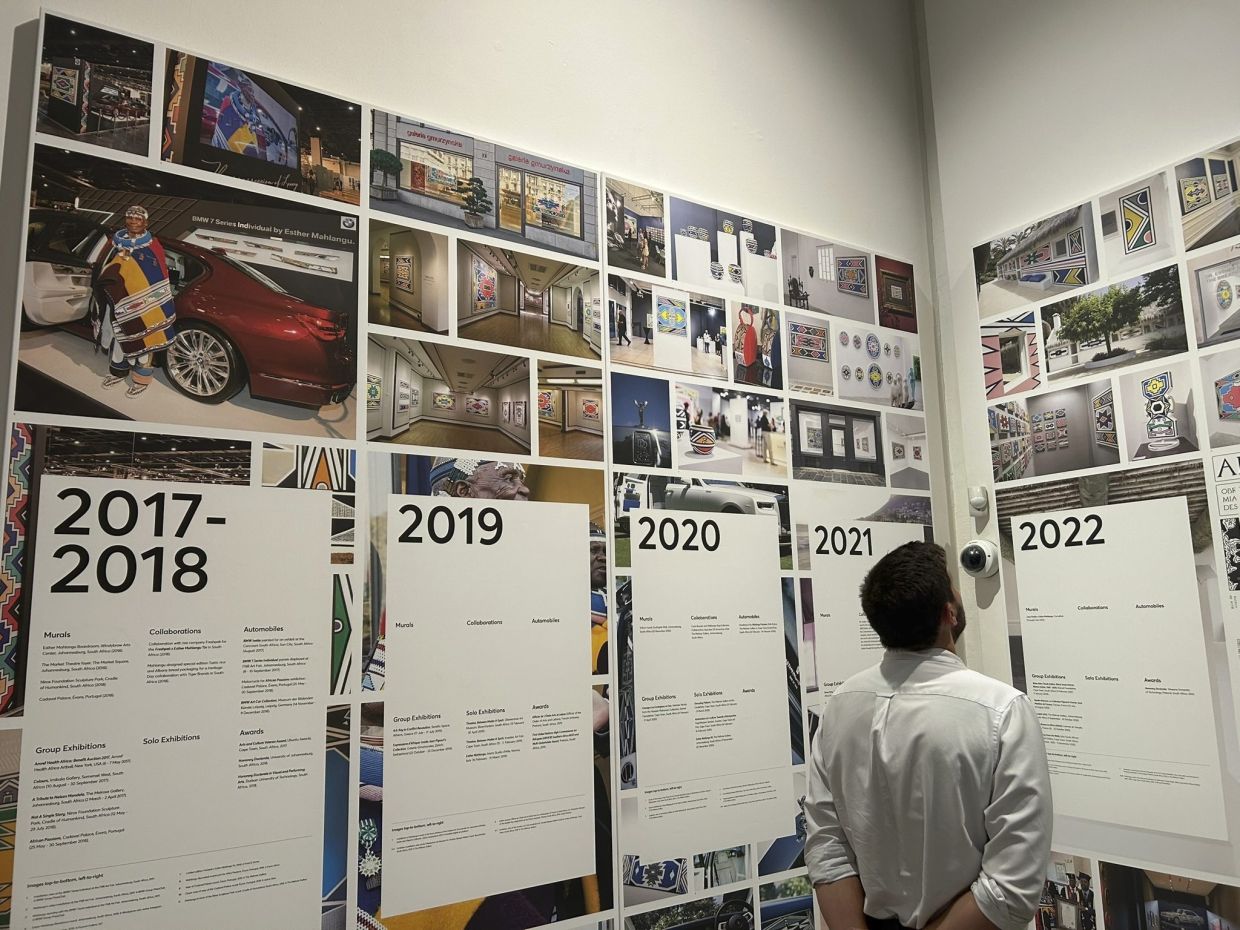 The retrospective also includes a documentary about the artist, where she tells the story of her rural upbringing and her Ndebele culture. Photo: AP