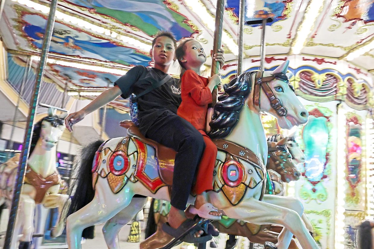 The Merry-Go-Round is one of the fairground’s attractions.