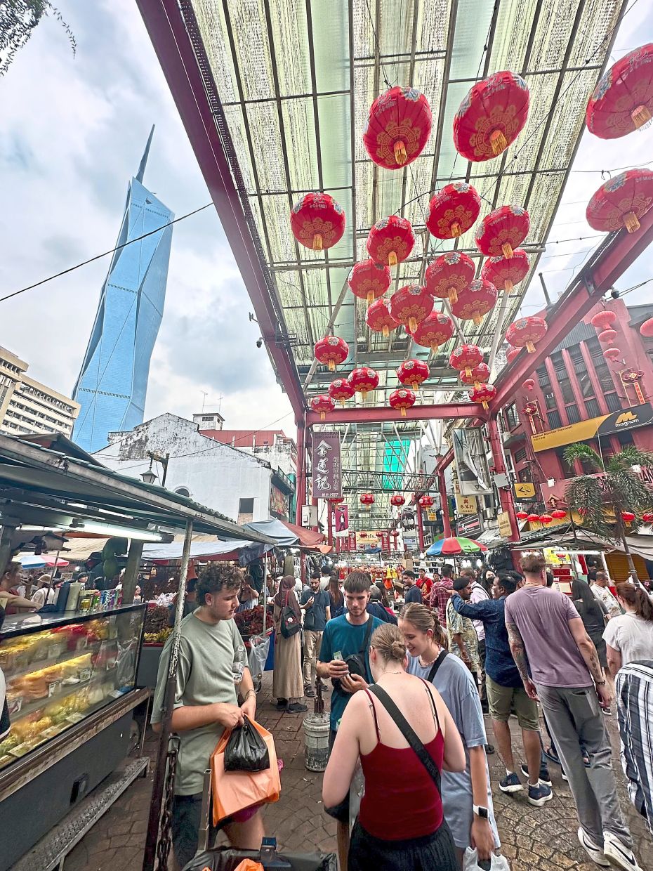 Bustling Petaling Street in Kuala Lumpur’s Chinatown.