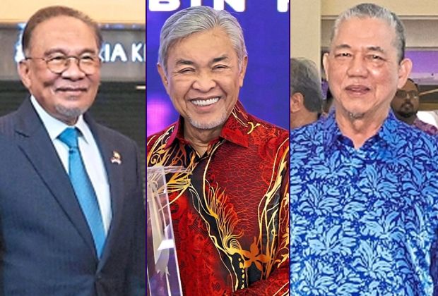 United stand: (From left) anwar, ahmad Zahid and Fadillah areoptimistic that the festivities would reinforce the national spirit.