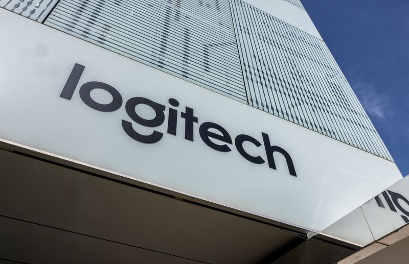 FILE PHOTO A view of the Logitech logo on a building at the EPFL Innovation Park in Ecublens near Lausanne Switzerland April 30 2024. REUTERSDenis BalibouseFile photo