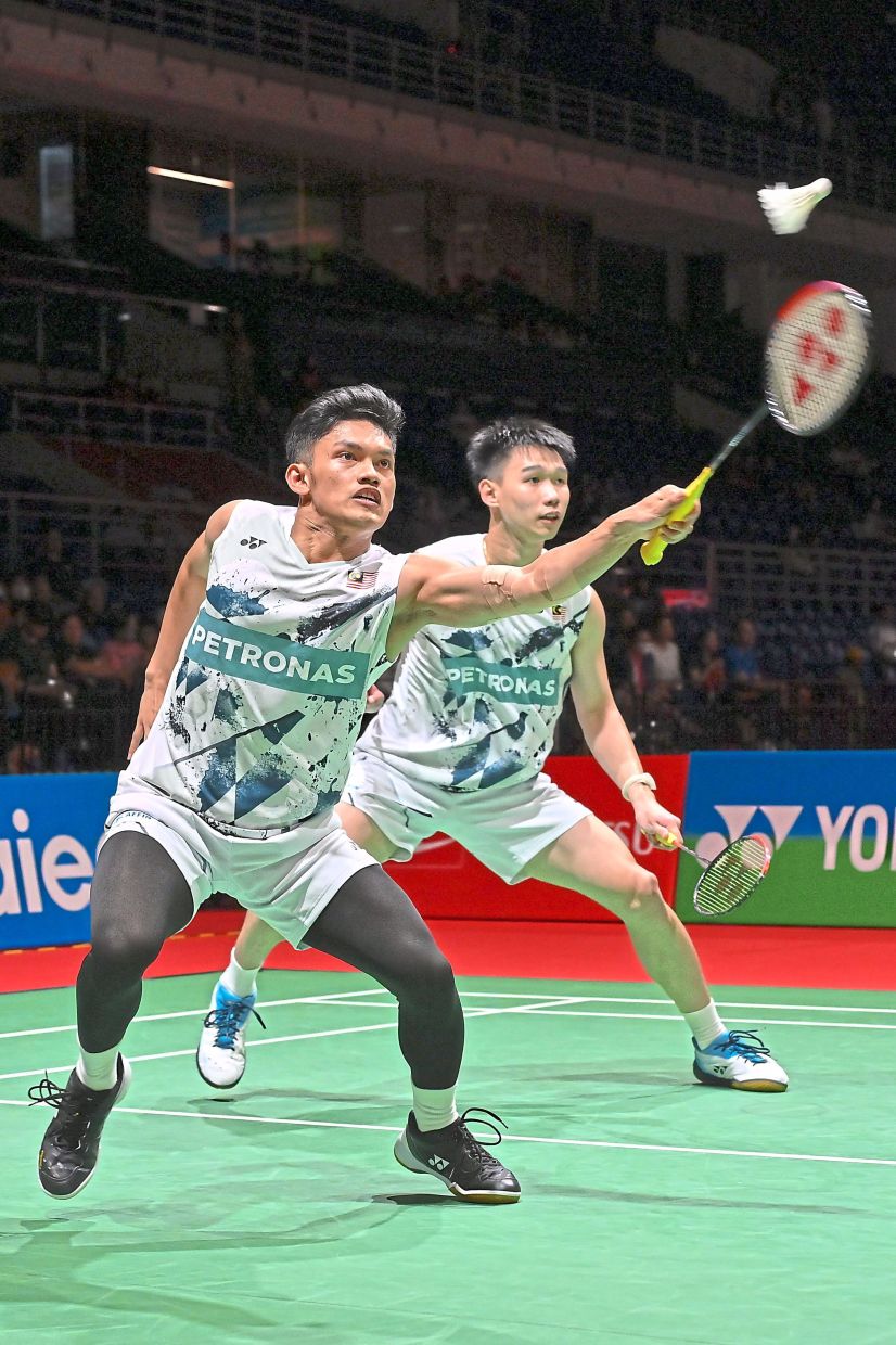 Out of commission: Choong Hon Jian (right) has yet to compete in any tournaments as his partner, Haikal Nazri, is suffering from a hip injury.