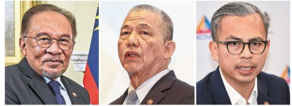 Stronger together: (From left) Anwar, Fadillah and Fahmi stressed the importance of unity in their Federal Territories Day messages.