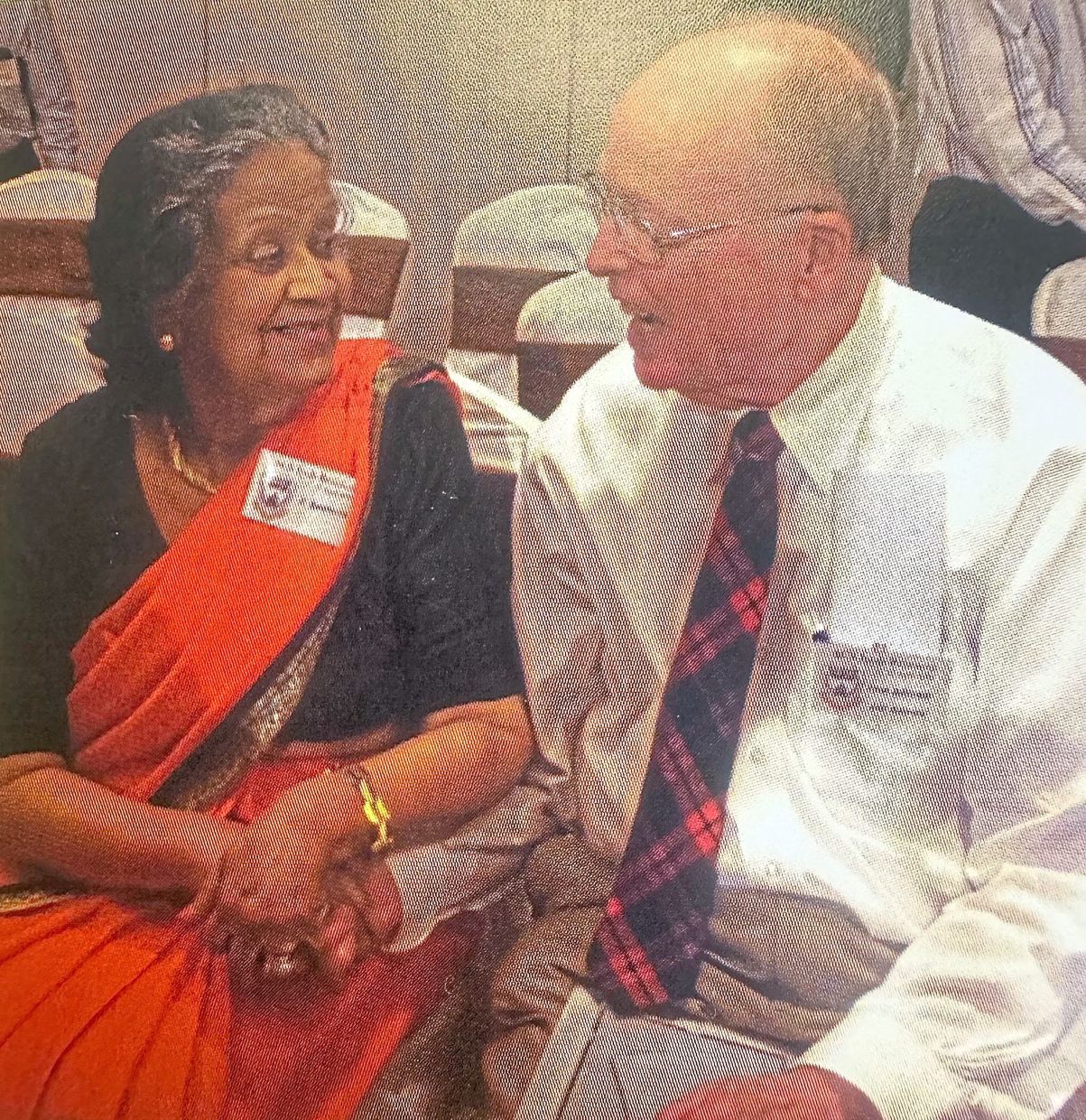 Rasammah (left) with Brown at the 2009 reunion dinner as pictured in the Class of 1958 Yearbook.