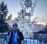 Malaysian wins first prize at Mongolia’s ice sculpting event, beating 27 artists