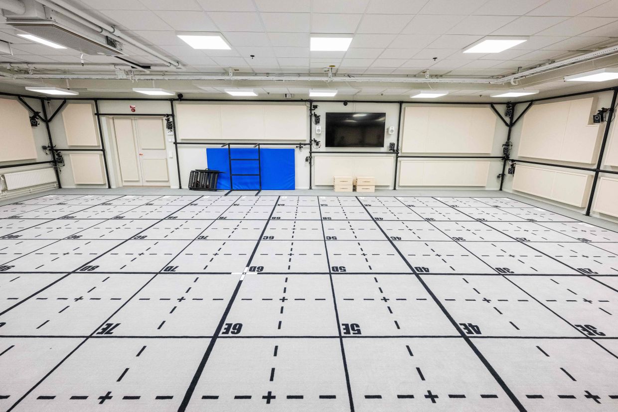 This picture taken on January 16, 2025 shows the Mocap room in the headquarters of Hazelight Studios, a Swedish game development company, located in Stockholm Sweden.