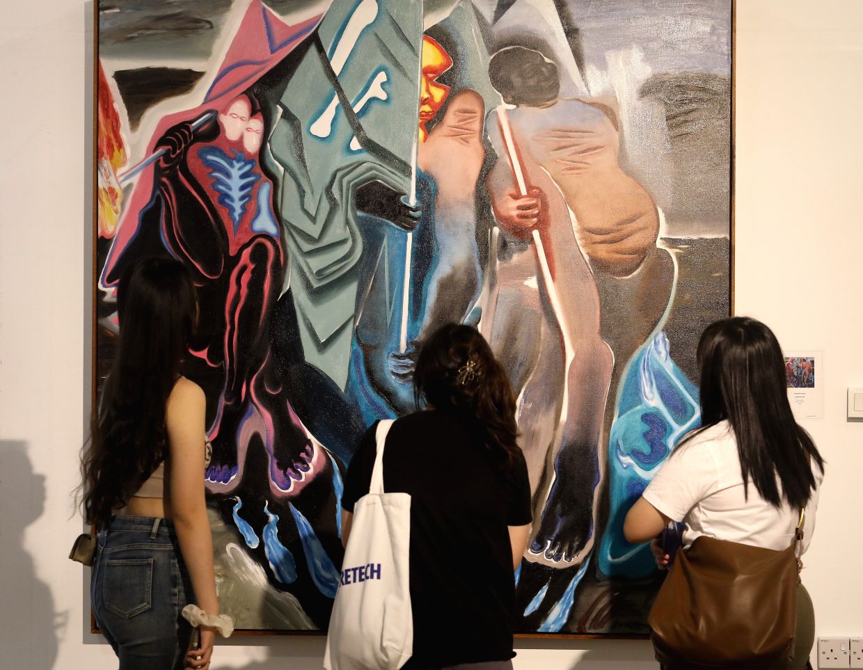 A new work by Samsudin Wahab is seen at the 'kam.ceng' group show at The Strand Mall in Petaling Jaya. Photo: The Star/Azlina Abdullah