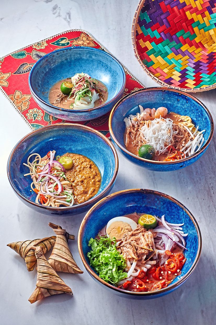 The Ruma Hotel and Residences’ laksa station showcases five varieties of the noodle dish from around Malaysia.