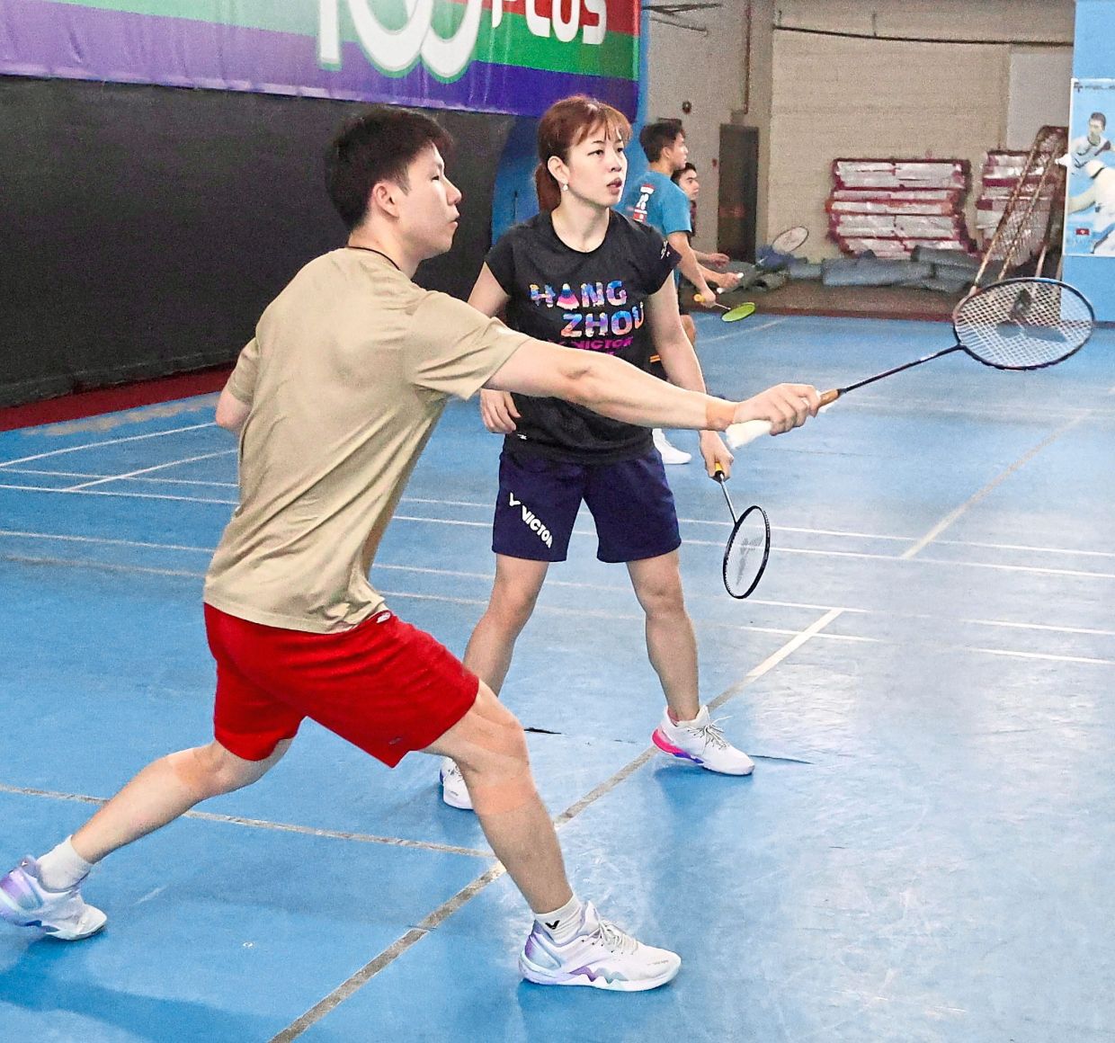No time to rest: Goh Soon Huat-Shevon Lai Jemie at a training session at the Pioneer Badminton Centre in Endah Parade. — LOW BOON TAT/The Star