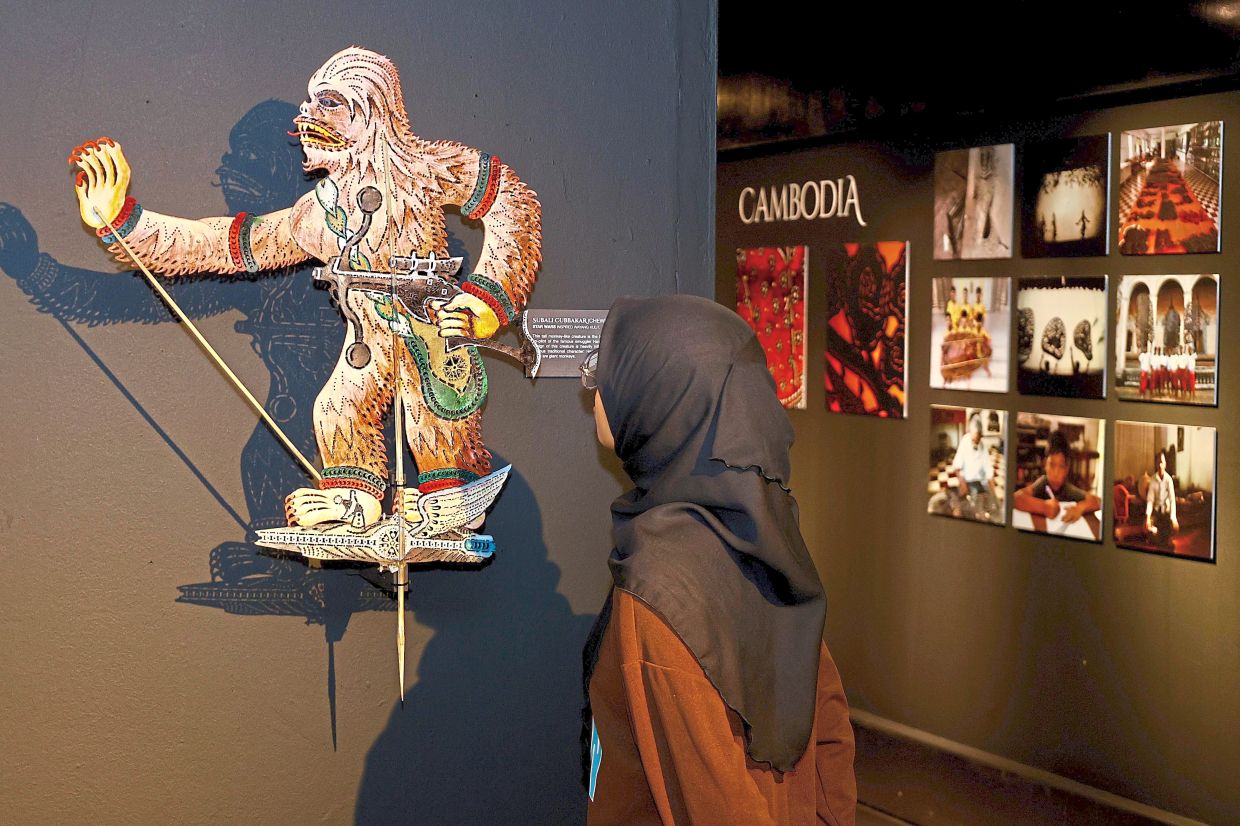 A view of the Subali Cubbakar character from the Fusion Wayang Kulit collection, showcased at the exhibition in Universiti Malaya, Kuala Lumpur. Photo: The Star/Faihan Ghani 