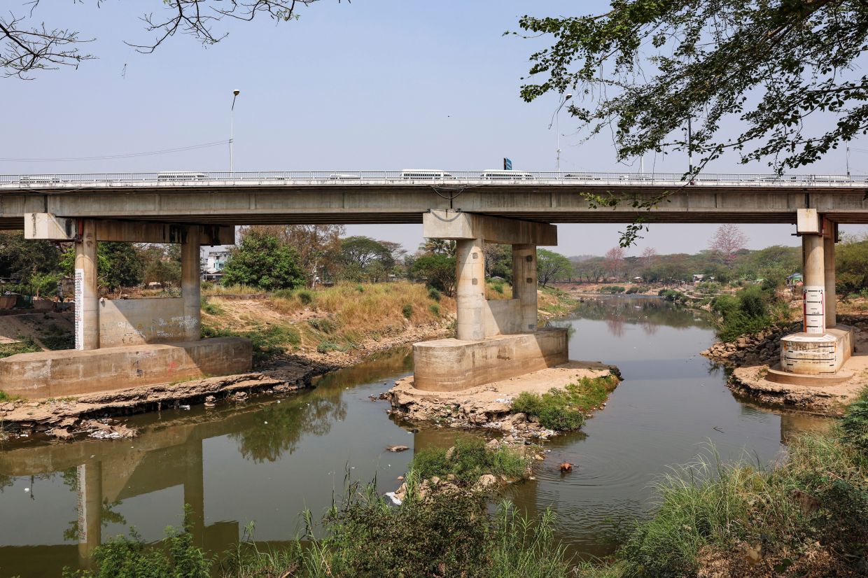 The Moei River flows between no man's land, Myanmar and Thai border, amid a mounting crackdown on scam centres operating along a porous border, in Mae Sot District, Tak province, Thailand on Friday, February 21, 2025. -- REUTERS/Chalinee Thirasupa
