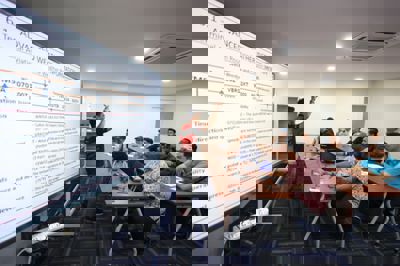 Participants attending theory class training with their trainer, Muhizee Sahat for the Remote Pilot Certificate of Competency (RCoC) at the Asia Drone Technical Academy in Kuala Lumpur on February 21, 2024. The Civil Aviation Authority of Malaysia (CAAM) recently mandated that all drone operators must obtain a permit before flying. — GLENN GUAN/The Star