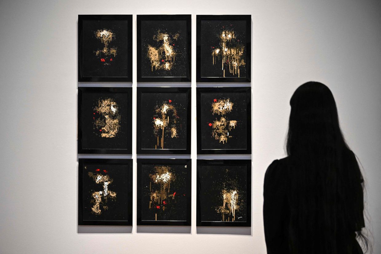 An AI artwork series created by Pindar Van Arman titled 'Emerging Faces'. Photo: AFP 