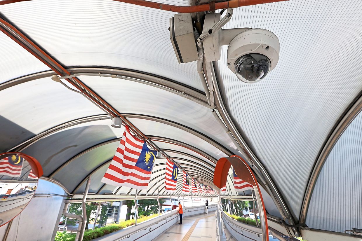 CCTV cameras at the Octopus Bridge in George Town, Penang. — ZHAFARAN NASIB/The Star