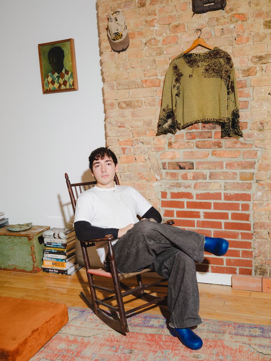 Abe Lange is a vintage seller who specialises in ultra-distressed clothes. Photo: The New York Times