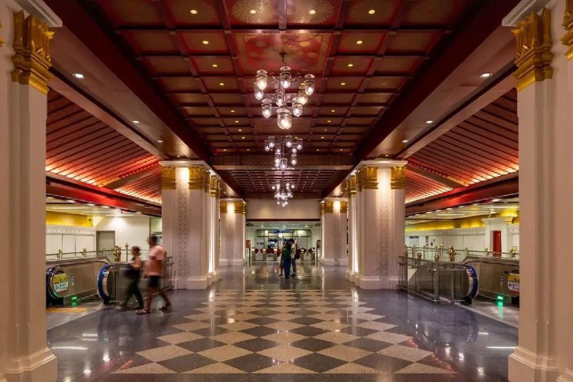 Designed by renowned architect Pinyo Suwankiri, Sanam Chai MRT station pays homage to the grandeur of the Rattanakosin period. -- PHOTO: THE NATION