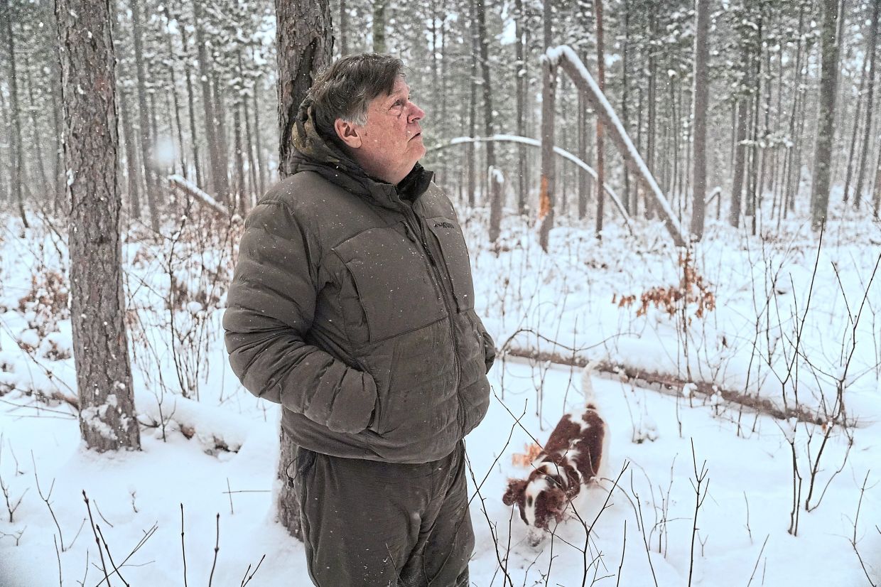 Doolittle has seen how snowshoe hares, which can change from brown to snowy white in the winter, are disappearing from his area.