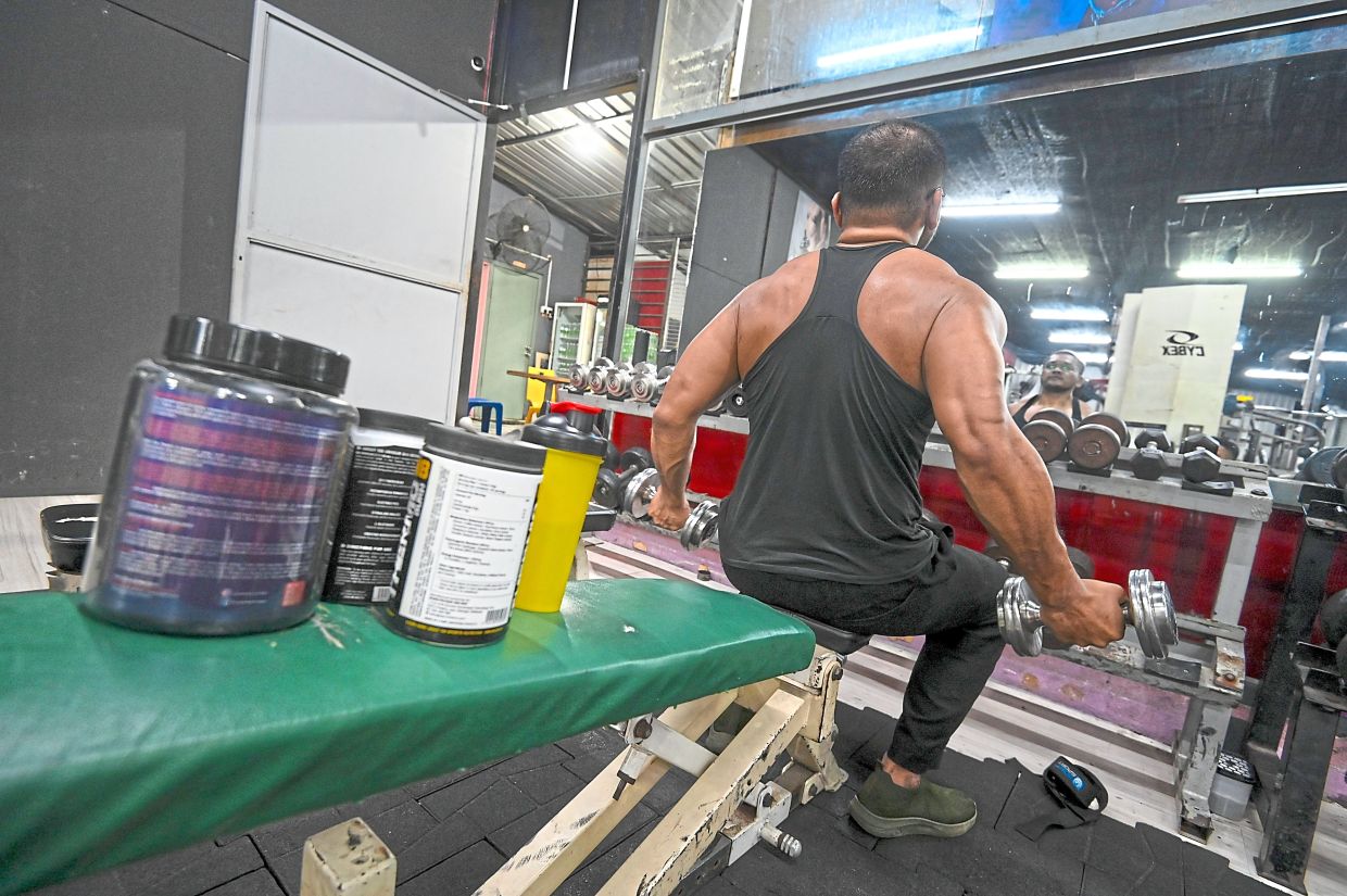 Mohamed Hairi works out three or four days a week during Ramadan.