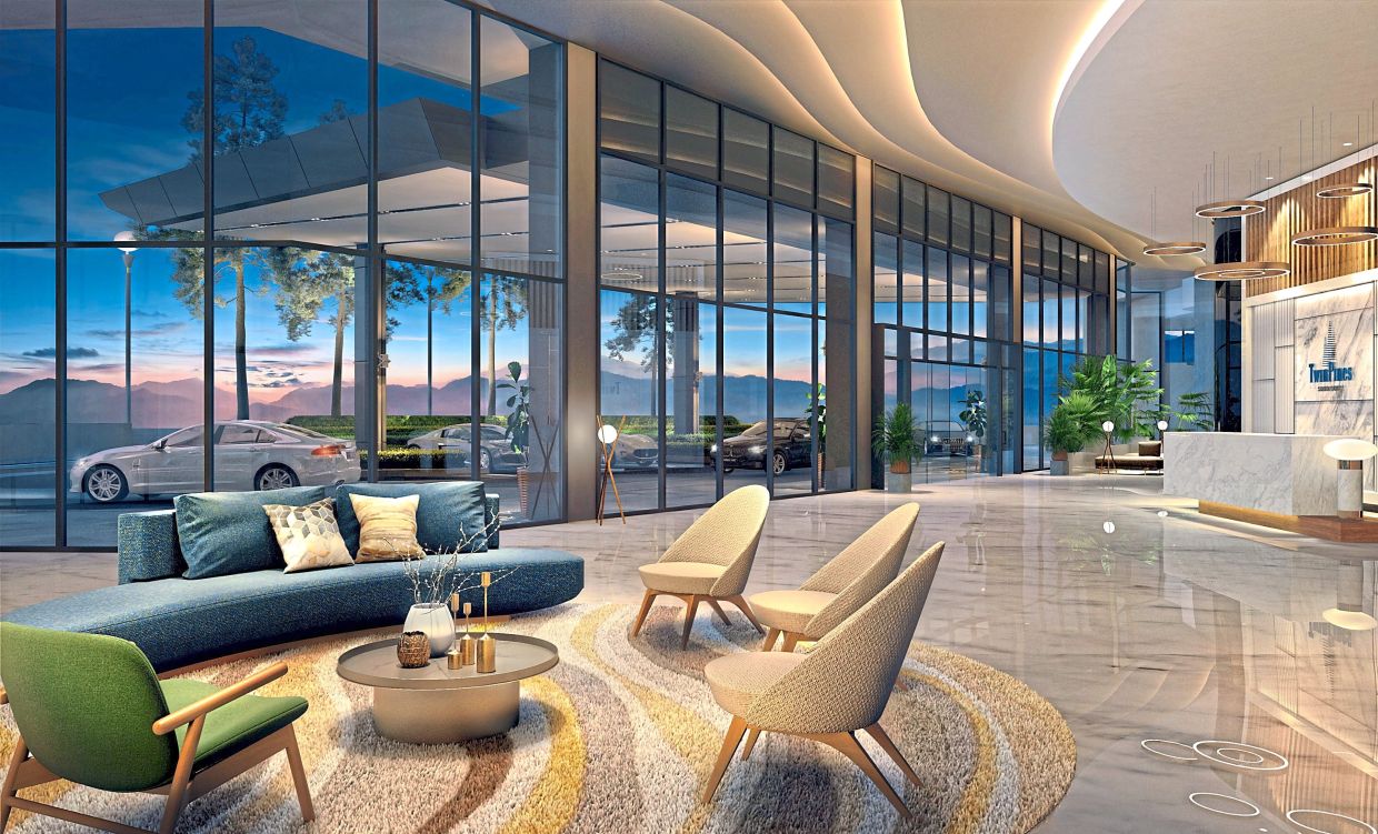 The lobby of TwinPines Serviced Suites.