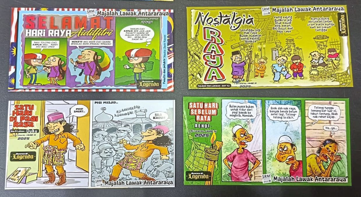 A sampul raya series by Abdul Razak (aka Padi Razak) and fellow cartoonists, inspired by 1980s Malay comics. Photo: Padi Razak