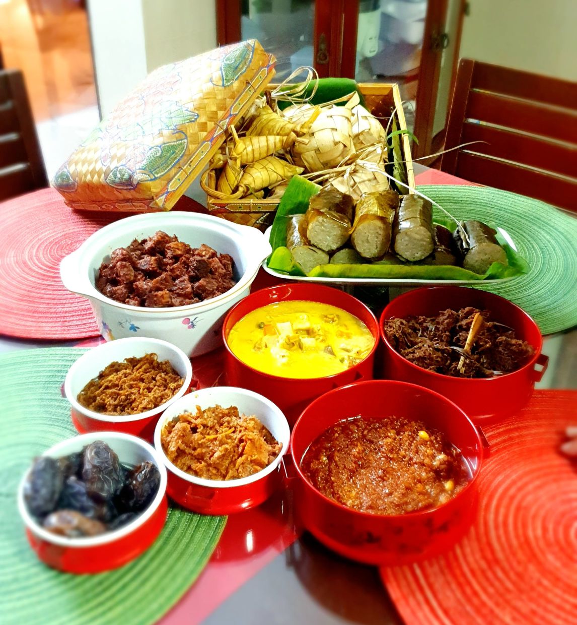 Ketupat pairs perfectly with festive favourites like rendang, kuah kacang, serunding and lontong. Photo: The Star/Sheela Chandran