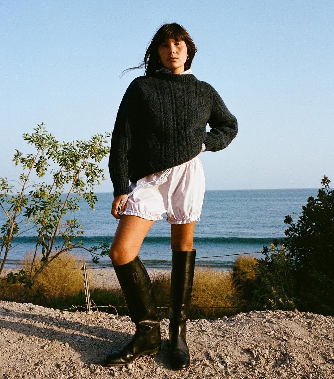 Charlie Hourston’s designs are made of fabrics like French terry, pinstripe cotton and gingham and are of the shorter, Lolita-esque variety. Photo: Instagram/Charlie B