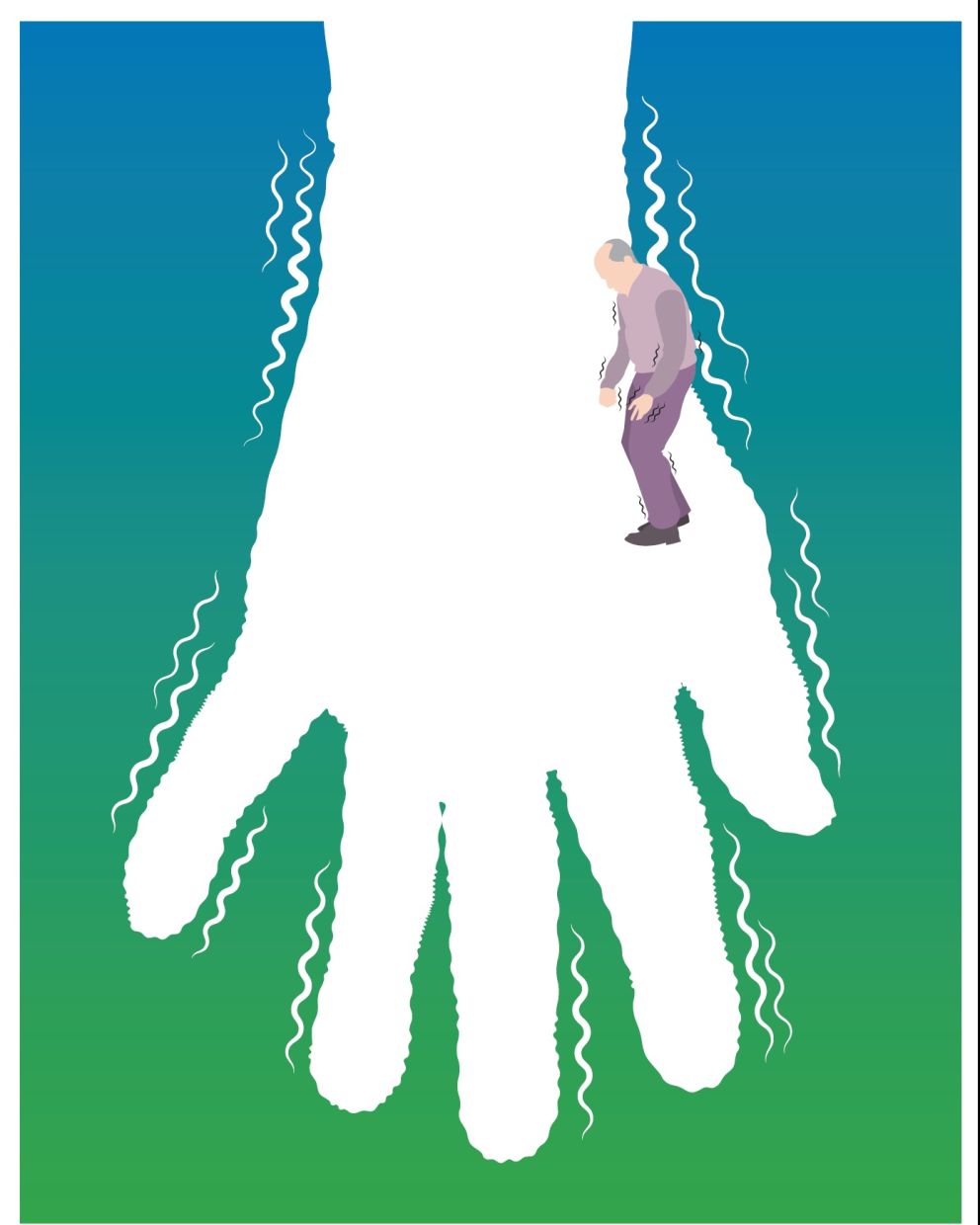 Tremors in the legs, hands or arms at rest are one of the first signs of Parkinson's disease.