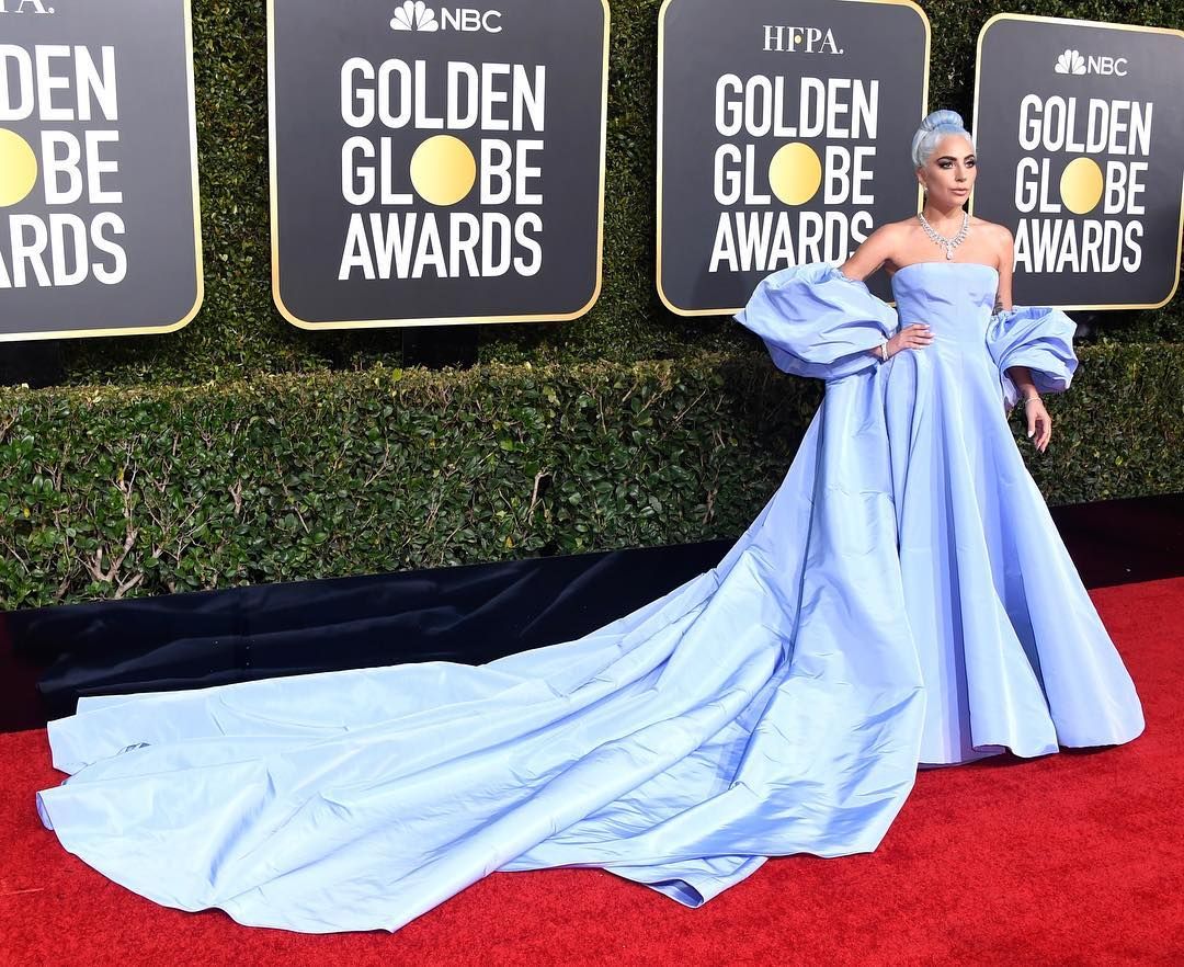 Her blue ball gown from the 2019 Golden Globes offers princess vibes. Photo: Valentino