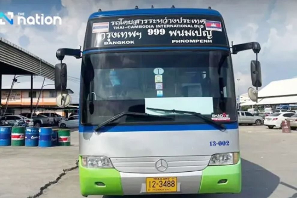 A Thai bus which travels between Phnom Penh and Bangkok. - Photo: Phnom Penh Post/ANN