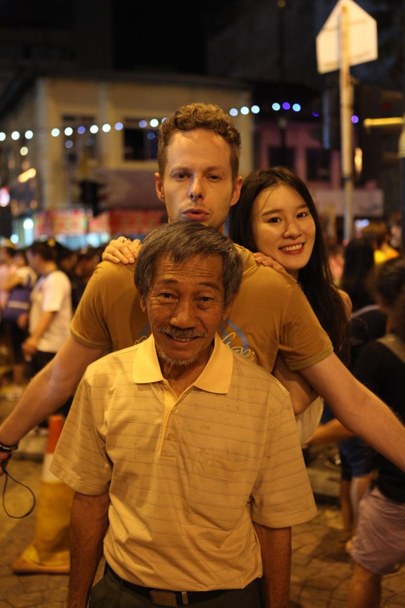 (From front) Lee Sai Peng, Ben Andrew Pfeiffer, and Joanne Yew Hong in 'The Journey' — Filepic
