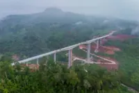 Cambodia's new record setting 90-metre high bridge opens to public