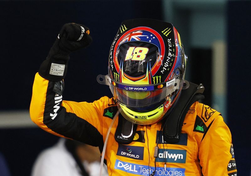 Motor racing-Piastri wins from pole in Bahrain, Norris third