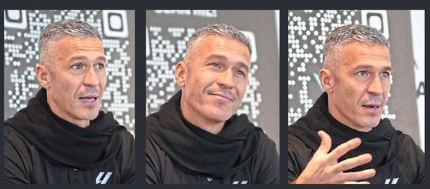 Big name in football: Different expressions of Luis Garcia during the exclusive interview.