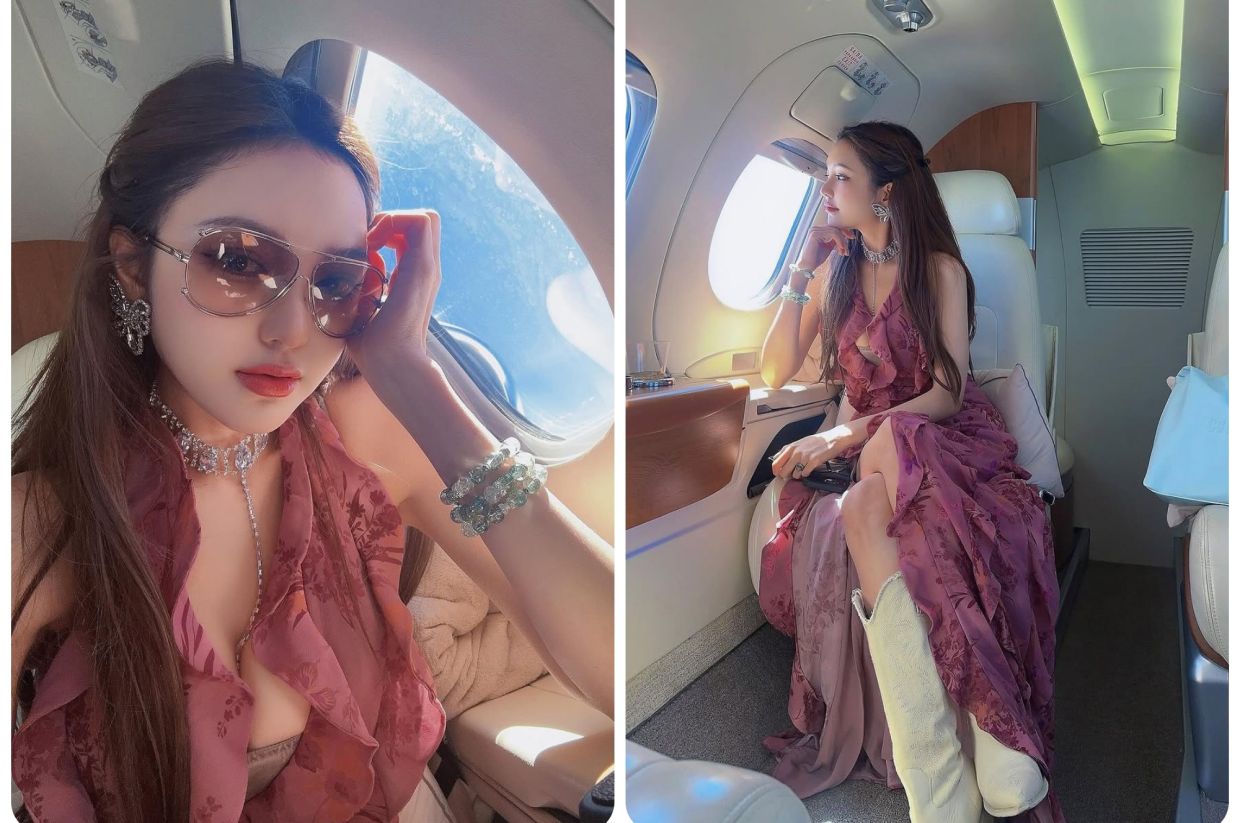 Chinese influencer Grace Chow boards private jet in glamorous red dress to  catch Lady Gaga show at Coachella | The Star