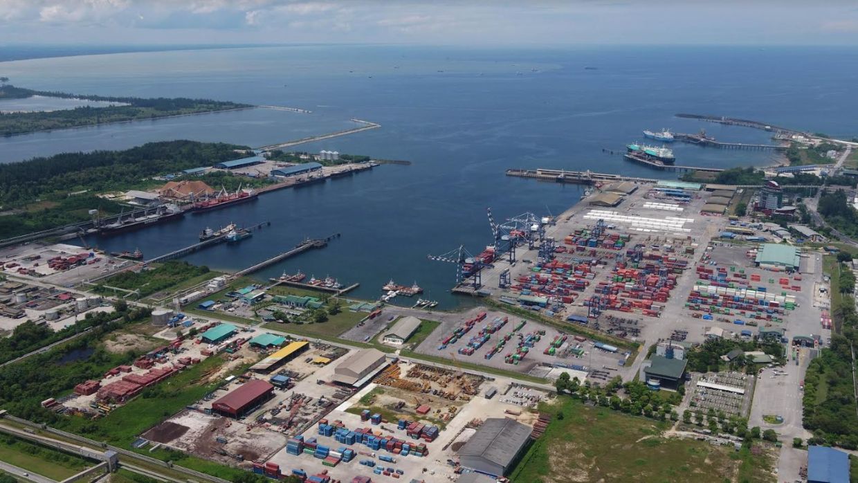 An aerial view of Bintulu Port