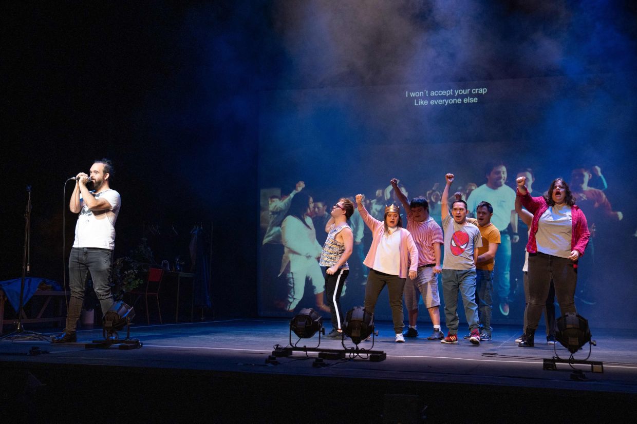 'This play shows that we can be included in everything at work, and in education. There areno barriers, we can do lots of things, and people must open their eyes to the fact that we can do anything they ask us,' says Leon. Photo: AFP 