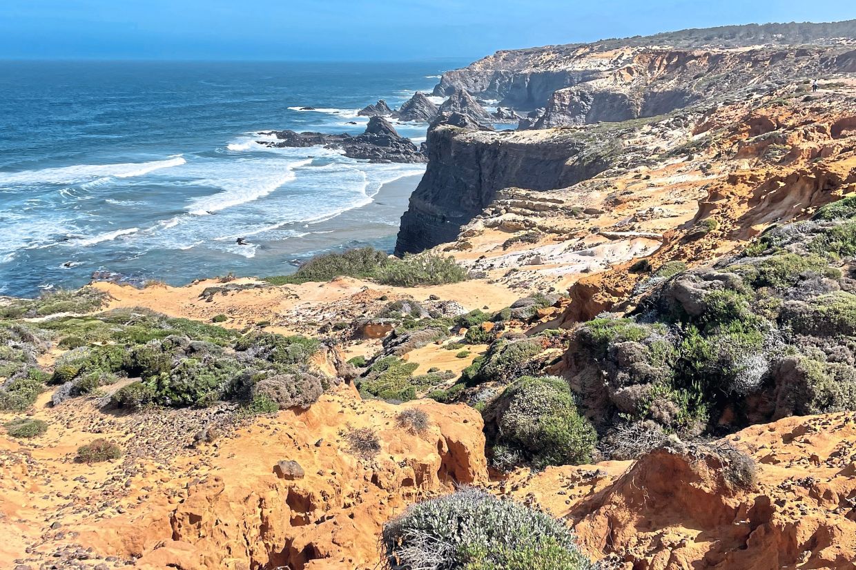 The hikes along the Portuguese coast are spectacular such as the stretch between Almograve and Zambujeira do Mar.