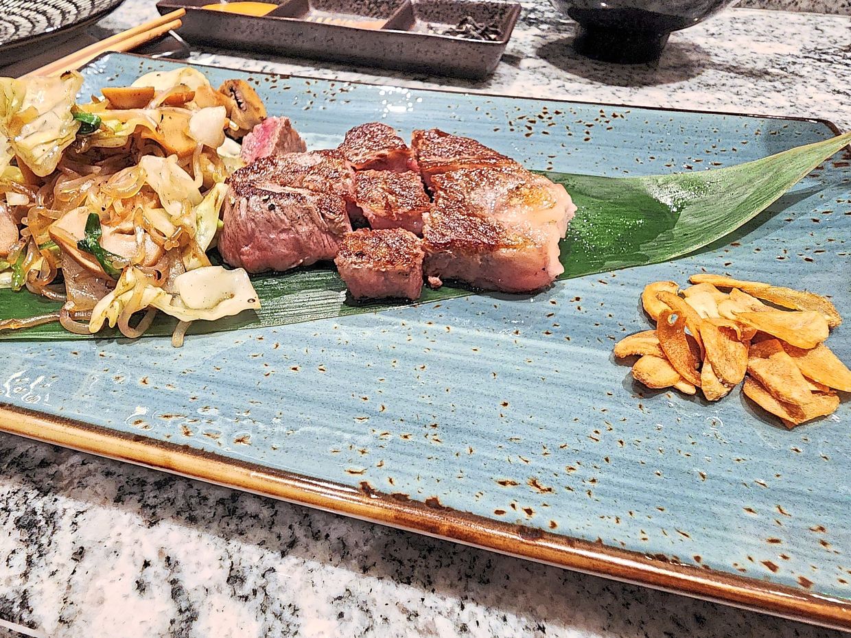 The wagyu steak features tender, melt-in-the-mouth meat cooked to perfection. — Photos: ABIRAMI DURAI/The Star 