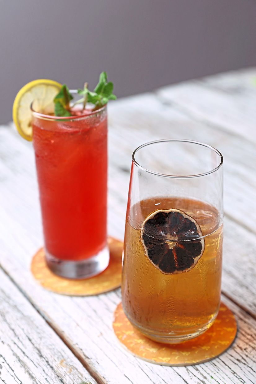 Rose and Gin Daisy (left) and Ah Ma’s Prune and Tonic.