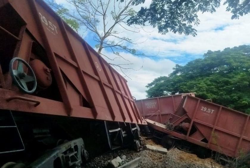 Mine destroys freight train on Myanmar railway; cars derailed ...