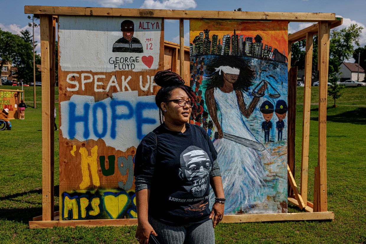 'I think it's very important to have something preserved to be able to show that we did actually have an incident like this in the US,' says Darnella Thompson, a housing coordinator for a local nonprofit. Photo: AFP 