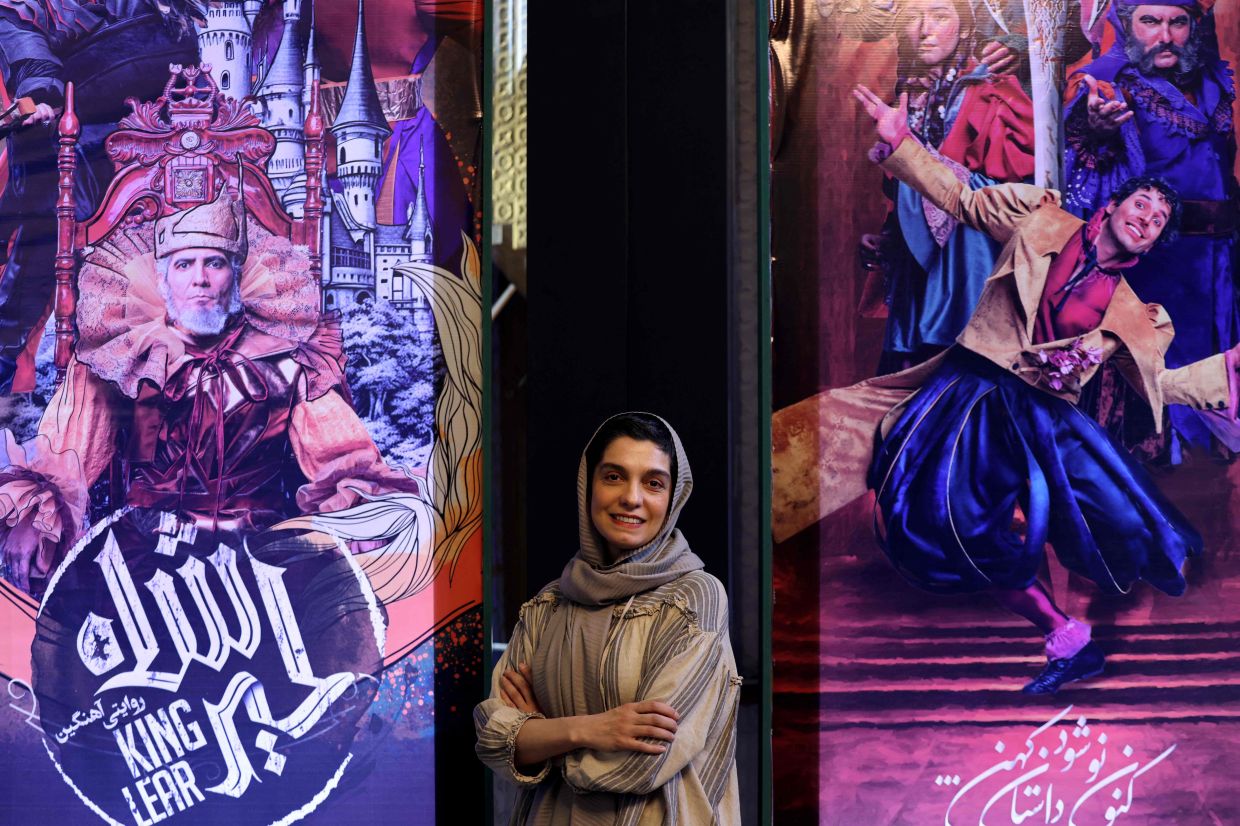 Iranian actress-director Elika Abdolrazzaghi poses at Tehran's Shahr Theatre where she is presenting a bold staging of Shakespeare's 'King Lear'. Photo: AFP