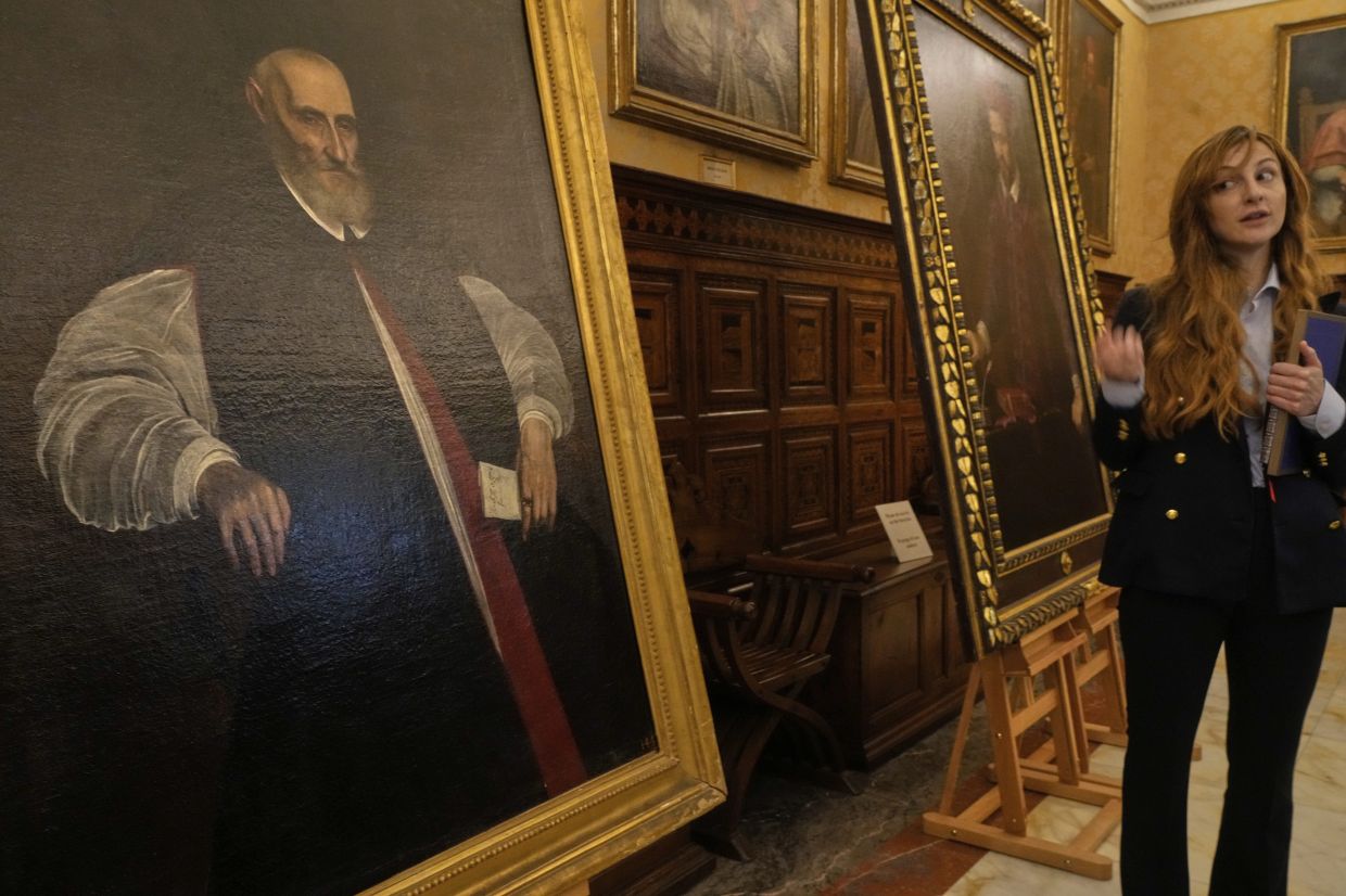 A view of Caravaggio’s 'Portrait of Francesco Barberini' at the Vatican’s 'Codex' exhibit of art and manuscripts. Photo: AP 