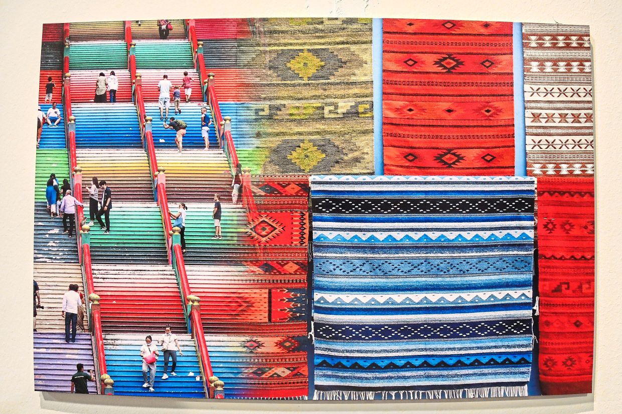 The iconic stairs at Batu Caves (left) and textiles found at Oaxaca. Photo: The Star/Yap Chee Hong 