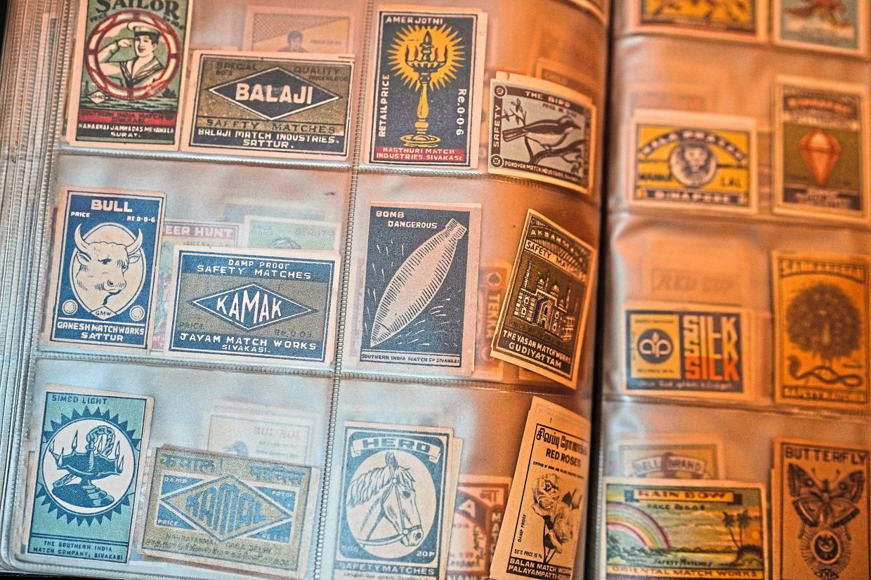 In Aditya Vij’s New Delhi home, a set of faded matchboxes offers glimpses into bygone eras. He possesses more than 22,000 matchboxes. Photo: AP 