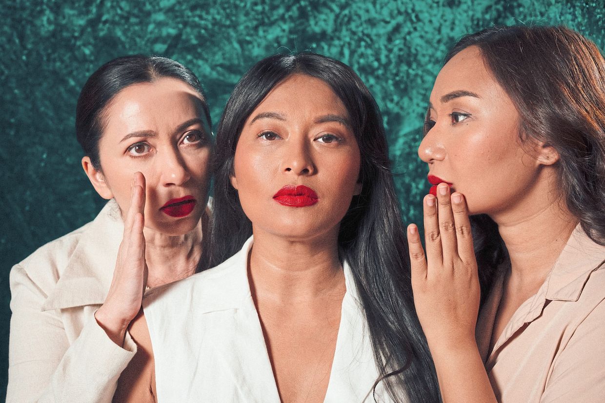 The JitFest2025 celebration continues this month with 'Visits', directed by Ida Nerina and starring (from left) Sofia Jane, Nabila Huda and Nadia Aqilah. Photo: DramaLab