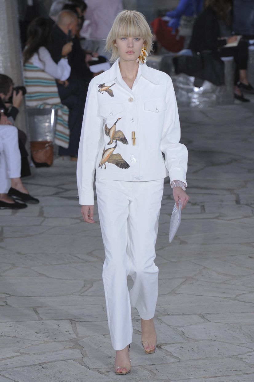 A file photo shows a model walking the runway during the Loewe Spring/Summer 2016 show as part of Paris Fashion Week. Photo: Digital Catwalk/NurPhoto via AFP