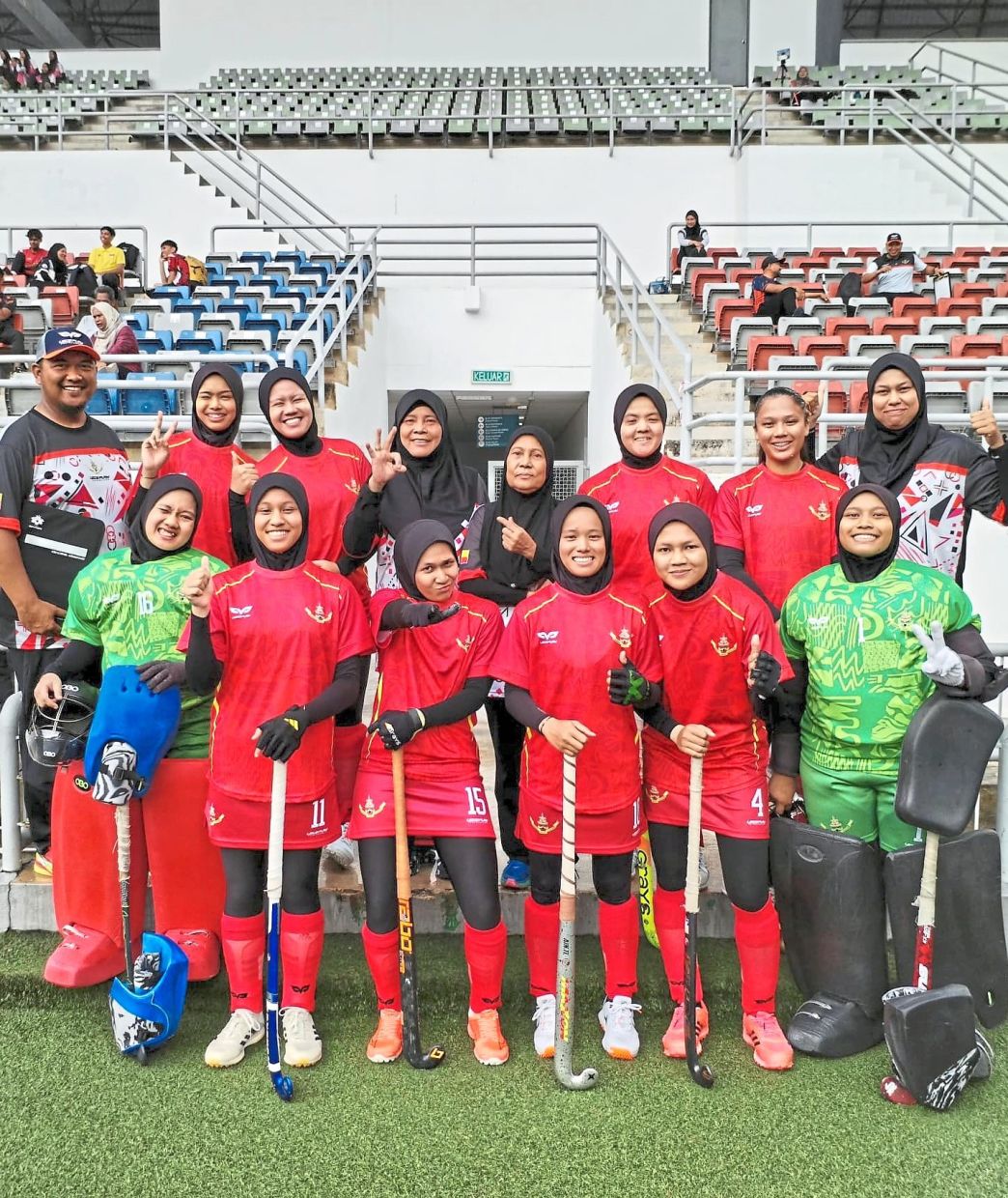 Selangor women’s team ahead of the Malaysian Hockey Federation’s National Hockey 5s tournament at the National Hockey Stadium. SHA wants to get more women in the state involved in hockey.